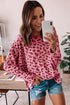 Animal Print Stitching Loose Long Sleeve Top